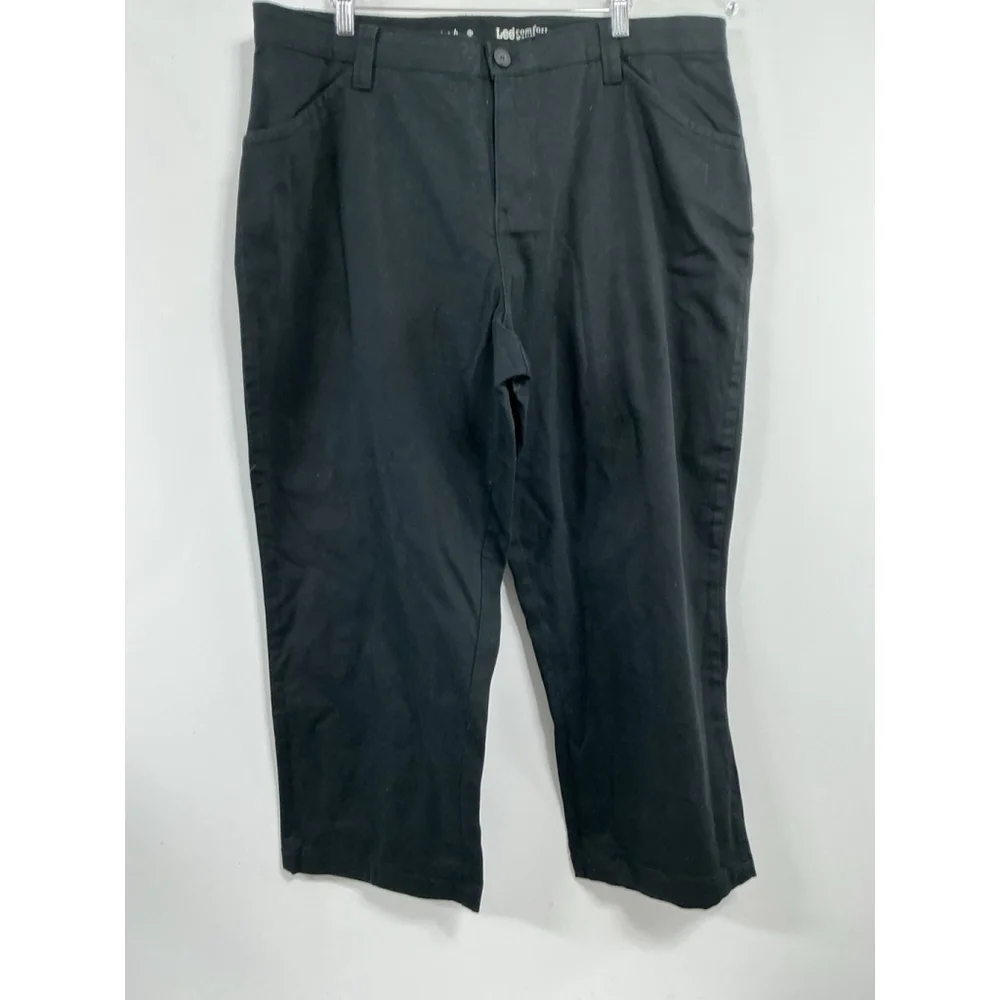 Womans NWT Lee Stretch Comfort Waist Band Chino Pants Size 20 W Black Cropped